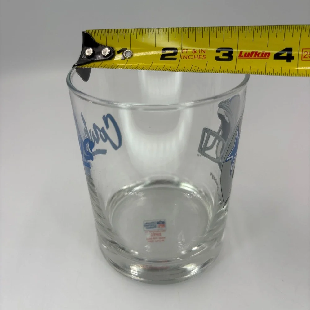 Papel Dallas Cowboys Rocks Glass NFL Clear Silver Blue Excellent Helmet Logo